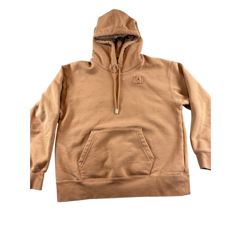 Jordan Flight Essentials Fleece Hoodie Clay Brown Satin Lined Small DQ7338-259